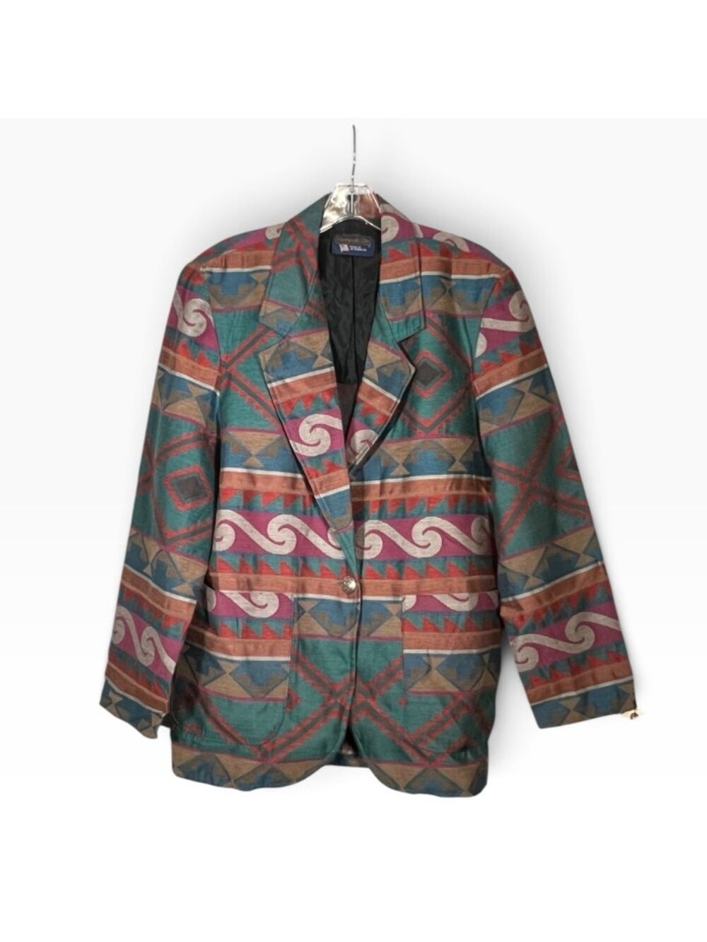 Vintage Panhandle Slim Blazer L Southwestern Aztec Western Made USA Hollywood